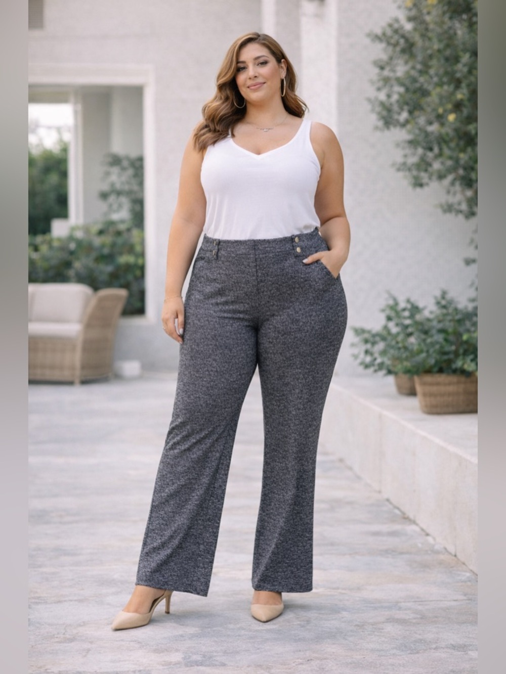 NYCC Women's Heather Gray Flare Pants